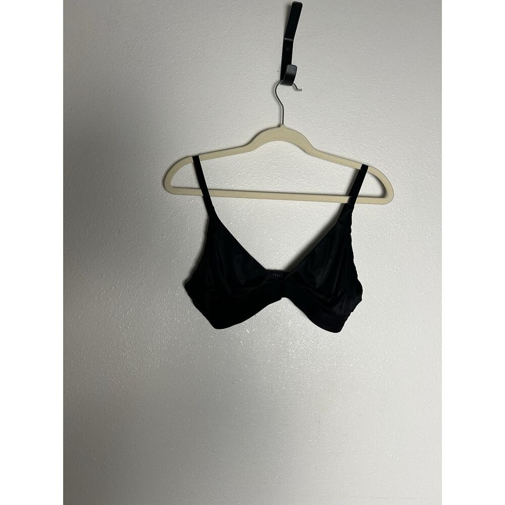 Negative Wireless Triangle Bra Unlined Black Adjustable Stretchy Size 4 (36 DD)
